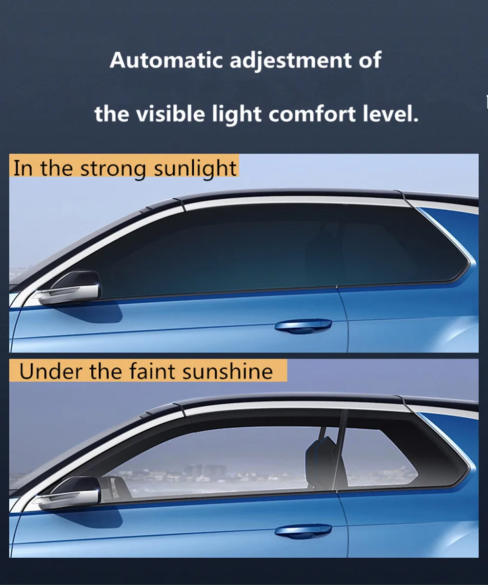 Автомобильная нано Керамическая Солнечная Тонирующая фотохромная оконная пленка, прозрачное видение в ночное время, ПЭТ умная пленка с размером 152x50 см/60 ''x 20''