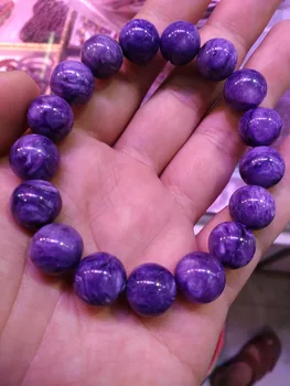 

Natural Charoite quality yu OM MANI PADME hum Tibetan buddhist bracelet/