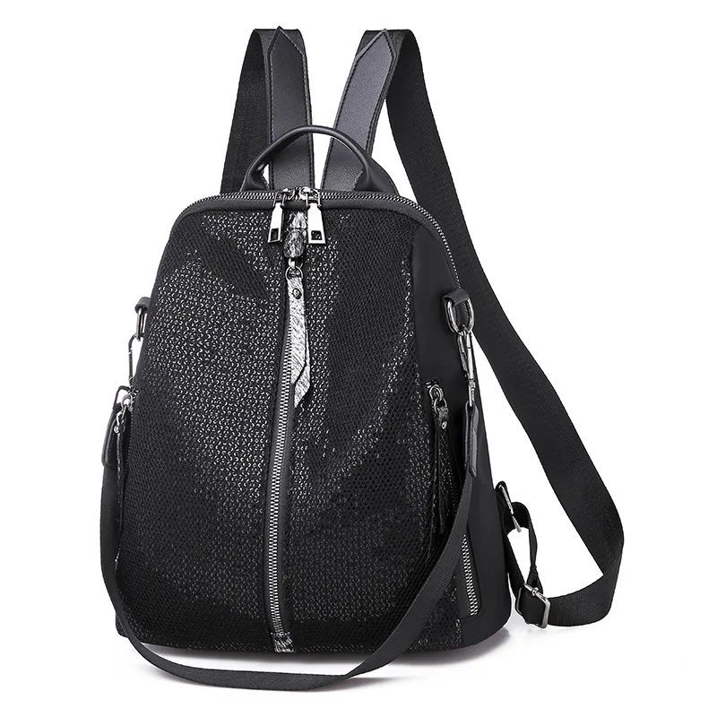 

QINRANGUIO Black Backpack Women Fashion Solid Nylon Women Backpack Large Capacity School Bags for Teenage Girls Mochila Feminina