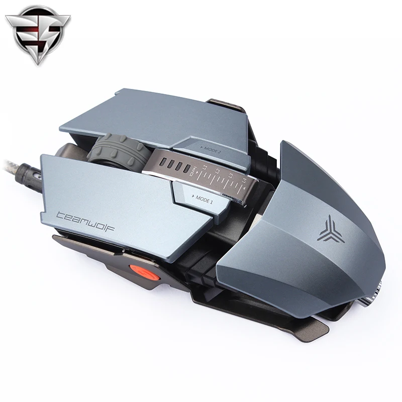 

TEAMWOLF Immortal Laser Changeable Gaming mouse 4000dpi backlight wired Metal Programming game USB 7 Buttons RGB Breathing LED