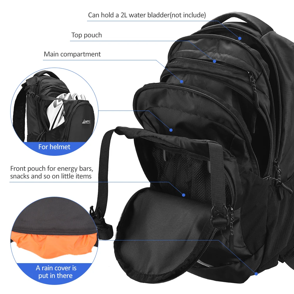 Excellent 18L Cycling camping Backpack Hydration Pack Breathable Daypack for Hiking Camping Running Backpack with Rain Cover 5