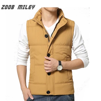 

ZOOB MILEY Winter Men Vest Plus Size M-3XL Warm Thickening Waistcoat Causal Male Sleeveless Jackets Outerwear