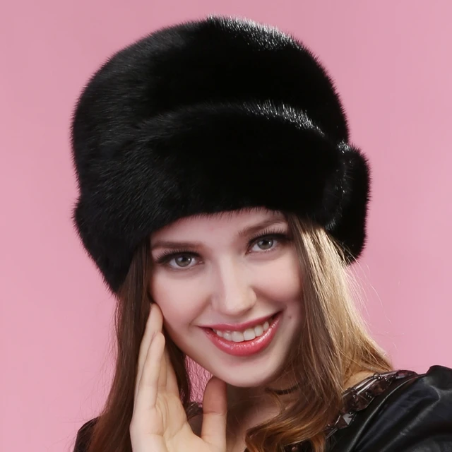 Cheap autumn winter Super warm snow show women genuine rex mink fur muffs Rex Rabbit cap lady luxur fur hat hair lovely fur