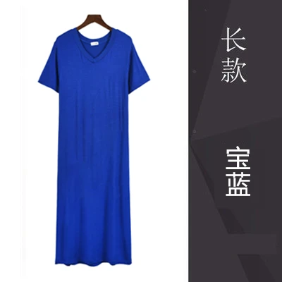 B1377 Лето Новое тонкое женское платье с коротким рукавом и v-образным вырезом дешево оптом - Цвет: royalblue