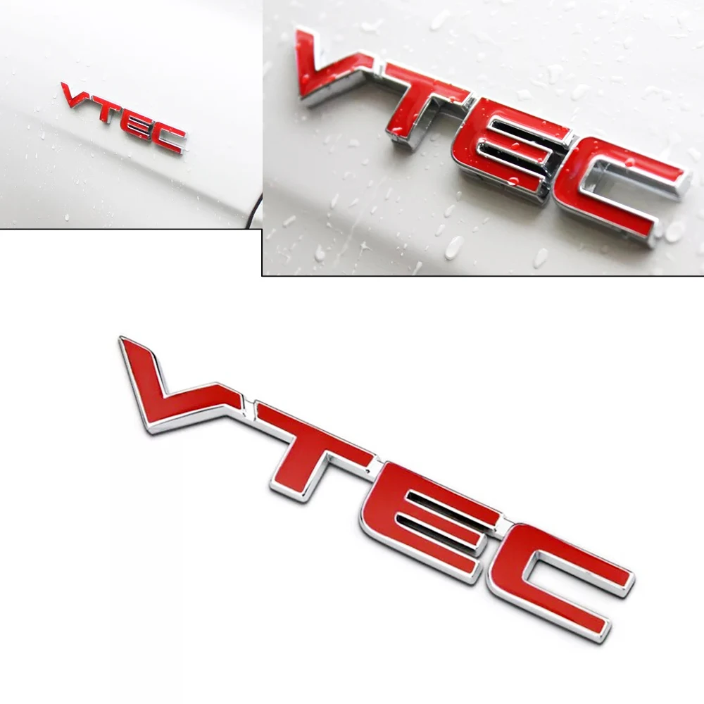 Mayitr 3D VTEC Metal Car Styling Refit Emblem Fender Tail Body Badge Sticker Decal for Honda Civic Accord Odyssey Spirior CRV-1