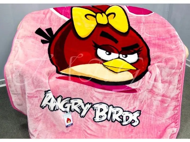 Плед полутораспальный tango, Angry Birds, 150*200 см, розовый