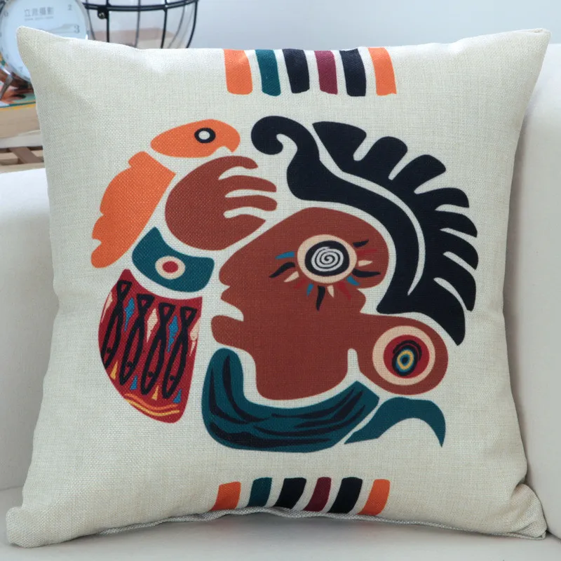 45x45 سنتيمتر خمر العرقية نمط مجردة الفن سيارة كرسي مكتب عودة غطاء وسادة خصر غطاء مقعد أريكة رمي المخدة