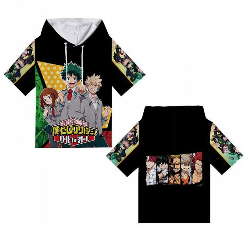 Cosroad Boku No My Hero Academia Cosplay Hoodie Todoroki Shoto Midoriya Izuku Costumes Men Women Short Sleeve Summer T-shirts 1 (7)