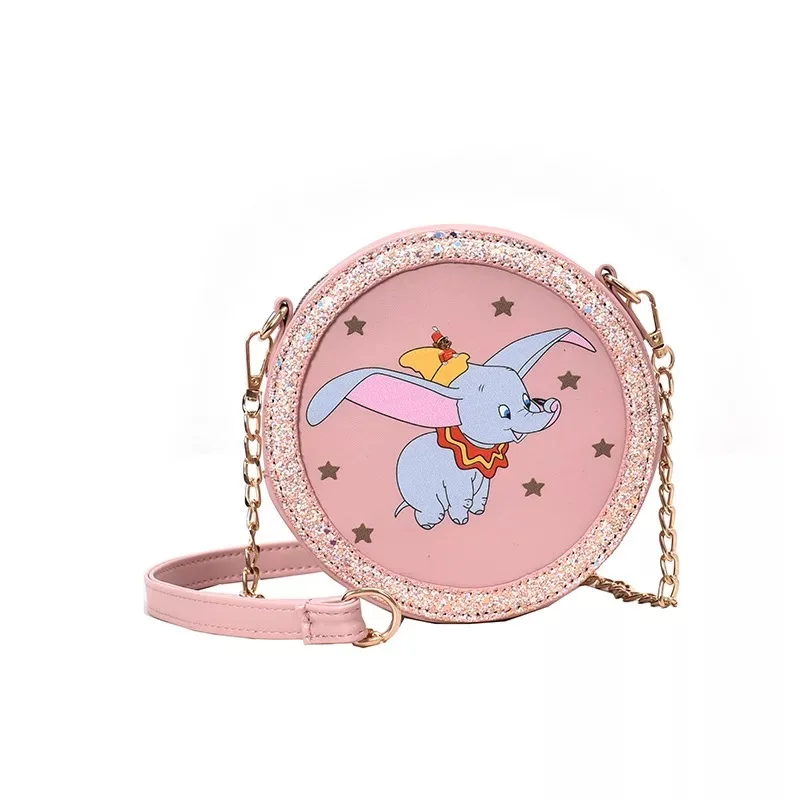 

Cartoon Dumbo Messenger Bag For Girls Women Casual Circular Shoulder Bag Female Elephant Cat Small Round Bag Lady Bolsa Feminina