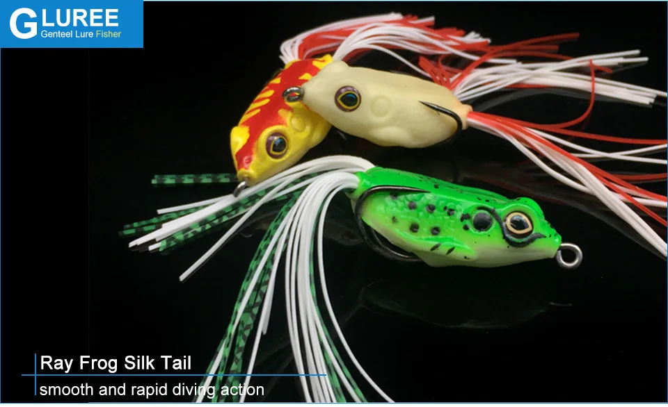 GLUREE-1Pcs-5.5g-4cm-Frog-Fishing-Lures-Topwater-Ray-Frog-Artificial-Bait-Crank-Soft-Bait-Fishing-Tackle-Two-Hooks-3-Color_10
