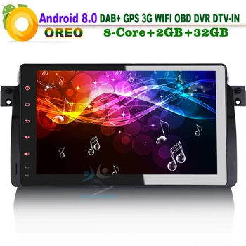 

9" Android 8.0 DAB+ SatNav Radio WiFi RDS BT OBD Car Stereo Car GPS Navigation Player for BMW E46 M3 3er 318 320 Rover 75 MG ZT