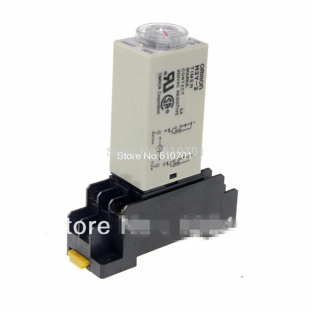 DC 12V/24V AC 24V/110V/220V H3Y-2 Power On Time Delay Relay Timer 0.1-3S DPDT 8Pins&Socket 5A DC 12V/24V AC 24V/110V/220V H3Y-2 Power On Time Delay Relay Timer 0.1-3S DPDT 8Pins&Socket 5A