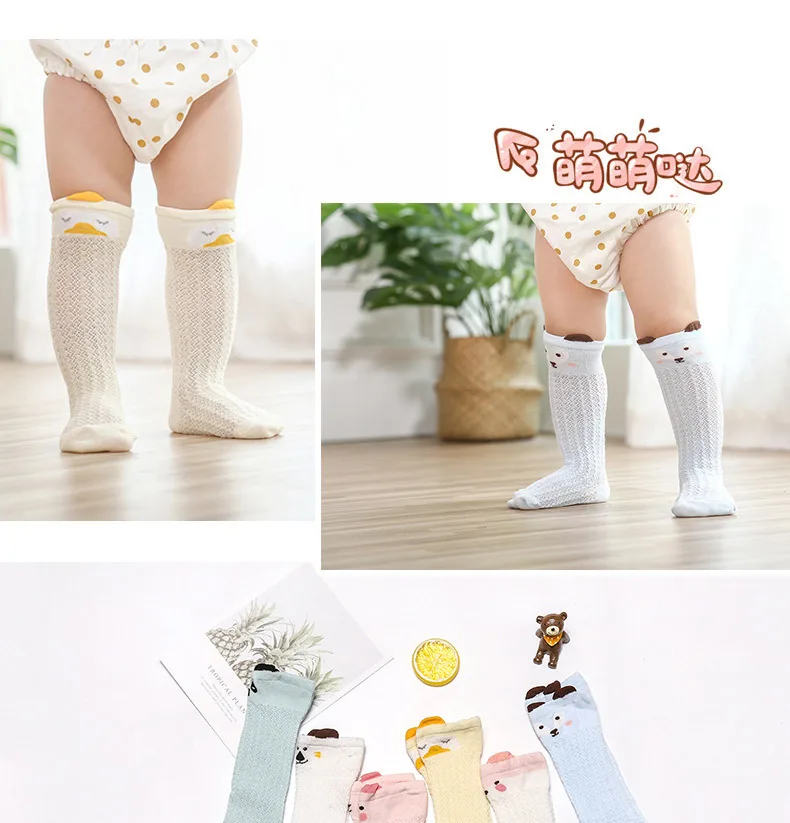 

Newborn Toddler knee high sock Baby Girl Boy Socks anti slip Cute Cartoon Cat Fox leg warmers For newborns infant Warm Long Sock