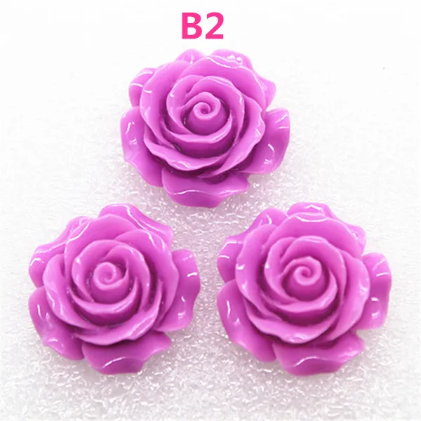 10pcs 28mm Resin Camellia Flower Flatback Cabochon DIY Scrapbooking Decorative Craft Making,15 Colors to Choose 