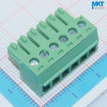 

100Pcs 6P 3.81mm Pitch Right Angle Pin Female Pluggable Screw Wire Terminal Block Connector