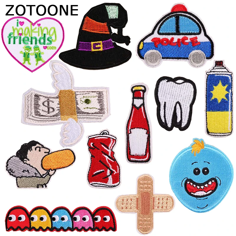 

ZOTOONE DIY Embroidered Patches for Clothing T-shirt Jeans Dress Wild Cute Cartoon Loving Heart Letters Iron on Badges Patches E