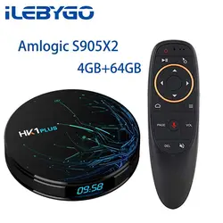 4 GB 64 GB HK1 плюс Android ТВ BOX Amlogic S905X2 4 ядра Двойной Wi-Fi BT4.0 Smart ТВ коробка USB3.0 H.265 netflix Youtube телеприставке