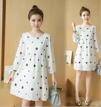 2016 Autumn Korean Plus Size Maternity Dress Cotton Embroidery Pregnant Dress For Pregnant Women Maternity Clothes
