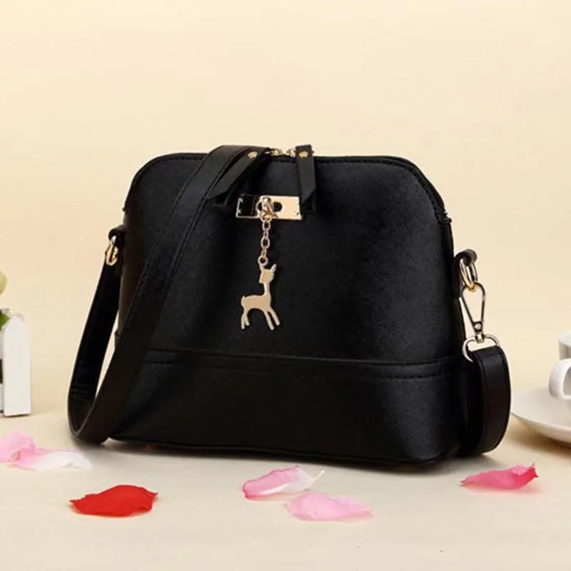 النساء حقائب كتف حقيبة ساعي جلدية صغيرة قذيفة حقيبة الشهيرة العلامة التجارية crossbody حقيبة الغزلان تقسم الاصطدام اللون