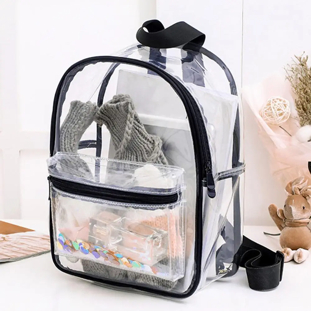 

Mini Women Transparent Sequins PVC Backpack Waterproof Travel Tote Shoulder Bag