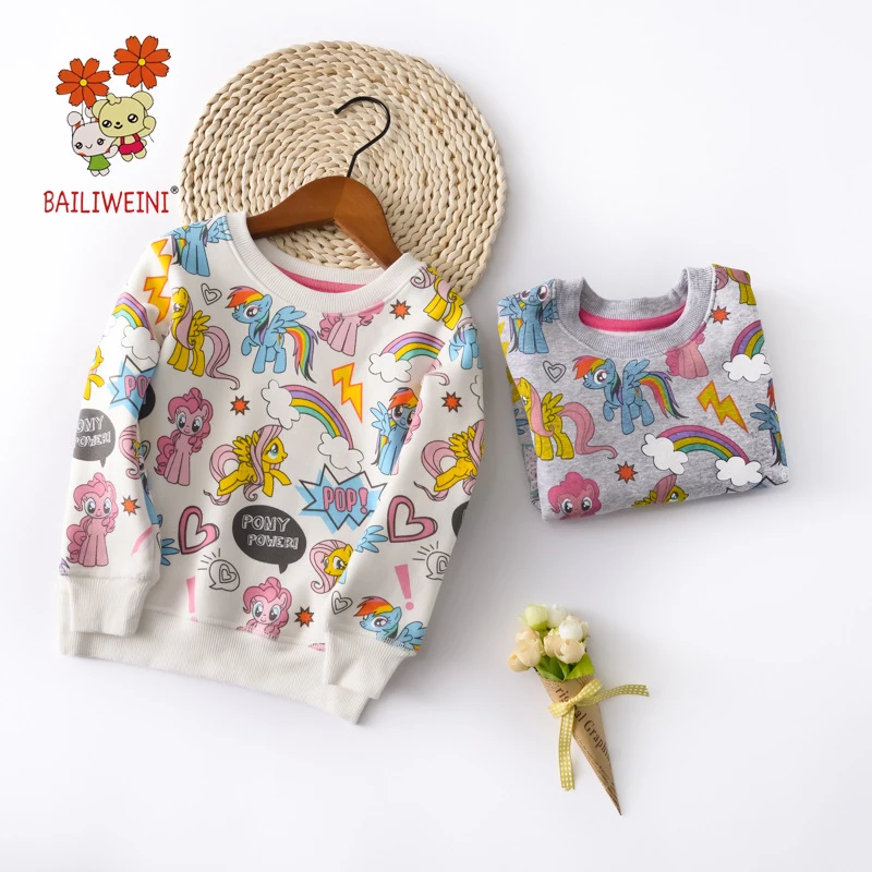 

2019Spring and Autumn New Long Sleeve Printed Pony Fleece Sweater Top