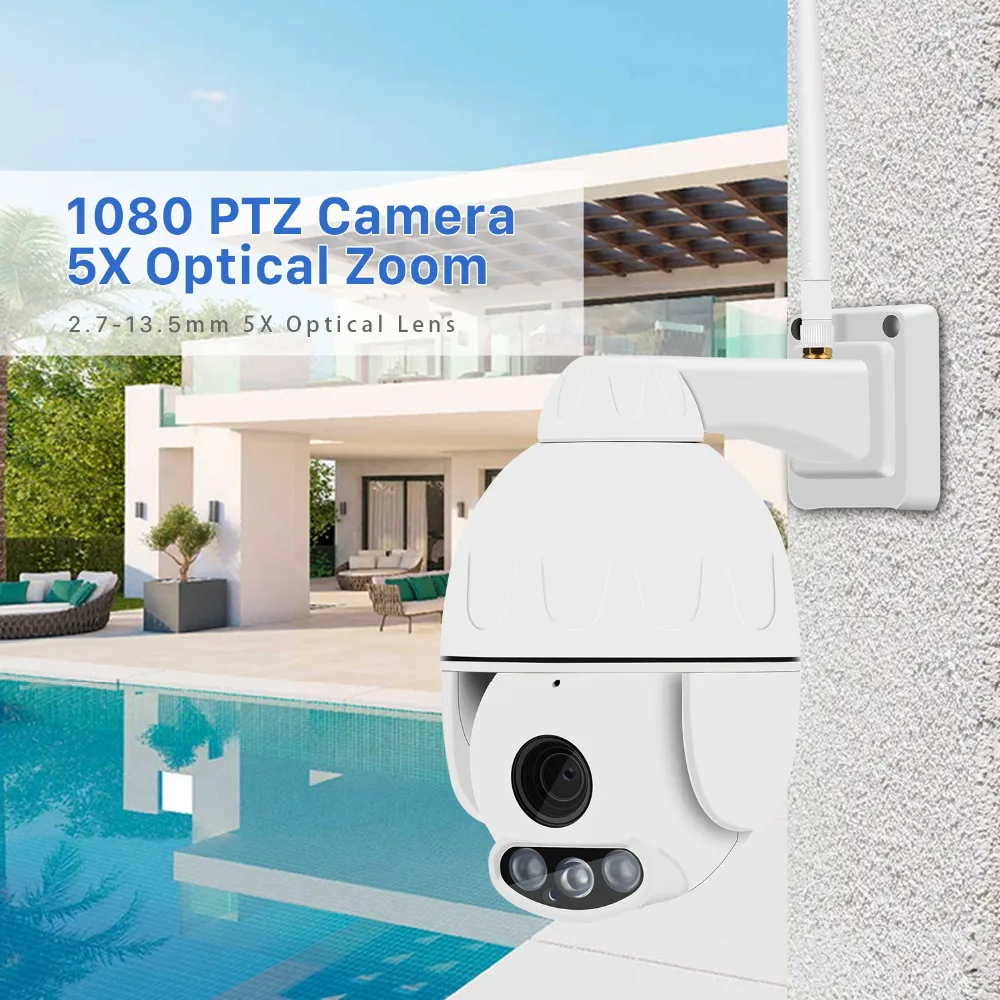 1080P Wifi PTZ ip-камера двухсторонняя аудио 5X оптический зум Автофокус Объектив 2MP Беспроводная CCTV ip-камера Открытый P2P Onvif CamHi App