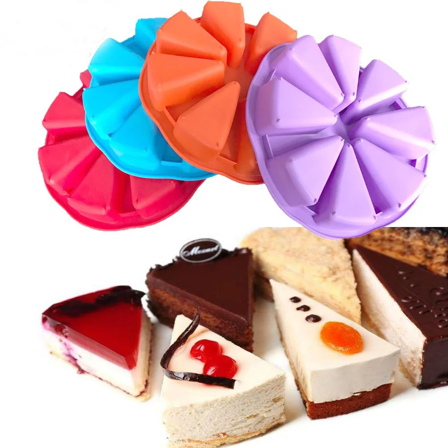 1PCS Triangle/8 Cavity Scone Shape Silicone Cake Pan Chocolate Tool