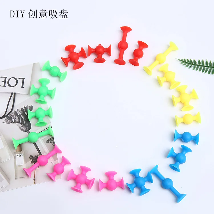 

400-800pcs 2.5-5cm Mini size soft rubber Squigz Building block toy 4 styles oppo plastic bag Fat Brain Sucker stik bot Toys