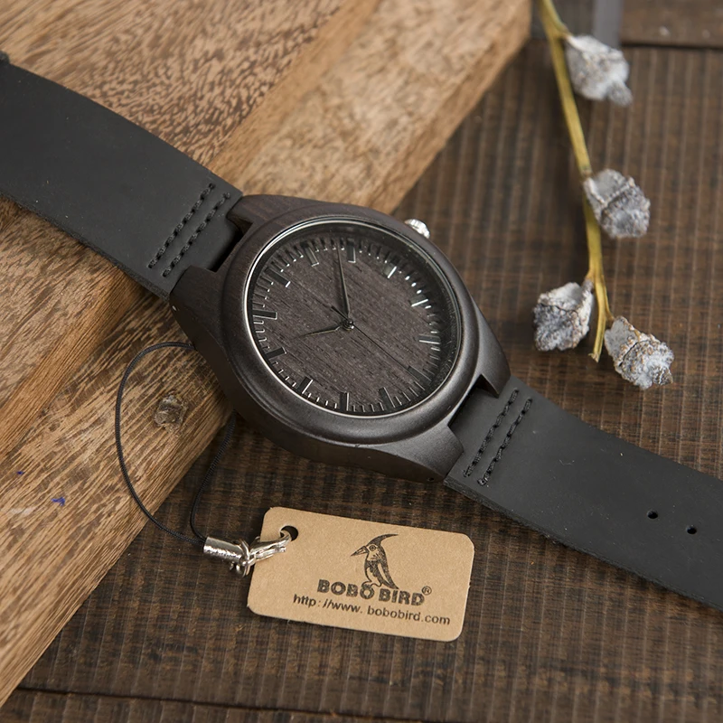 BOBO BIRD L-D26 Watch Men Ebony Wooden Watch Fashion Luxury Antique Clock as Best Gift Drop Shipping in Quartz Watch