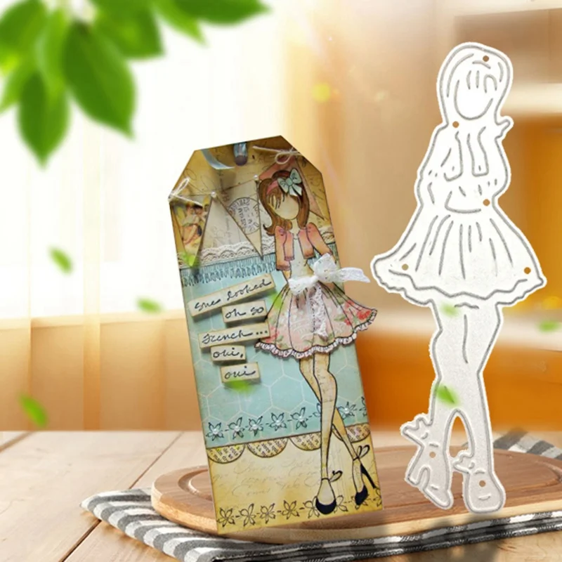 

Lovely Girl Shape Metal Cutting Dies Stencil Embossing Scrapbooking Photo Album Decor DIY Paper Card Making Crafts 1Pc