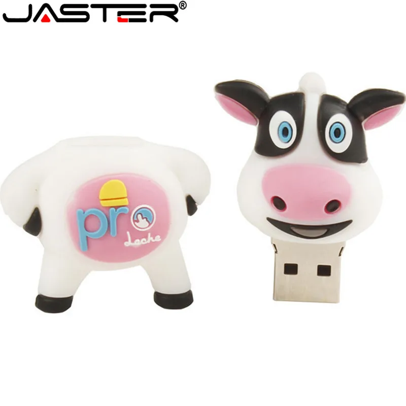

JASTER New cute Dairy cow usb flash drive cow pendrive 4GB 8GB 16GB 32GB 64GB memory stick U disk