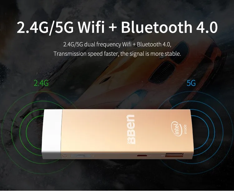 Холодный и красочные BBen Mini PC Windows Android двойной Системы 4 ядра Intel Z8350 2 г Оперативная память Wi-Fi BT4.0 мини-компьютер карман PC