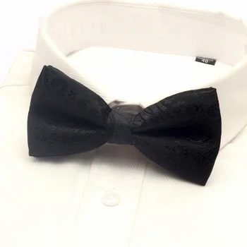 

NEW Fashion Solid Black Plaid Paisley Bowknot Mens Bow Ties Butterfly Tie Formal Wedding Party Bowtie Cravat with Gift Box