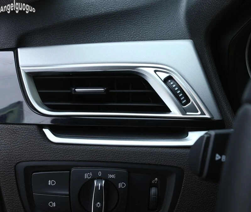 ABS углеродное волокно/хром стиль для BMW X1 F48 X2 F39 автомобиль центральной консоли на выходе автомобильного кондиционера, декоративная крышка вентиляционная рамка
