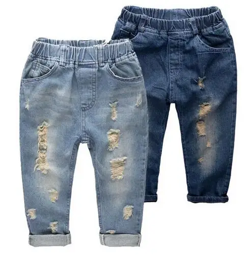 Fashion Denim Pants Boys Ripped Jeans 2 14 Yrs Baby Boys Jeans Kids Clothes Cotton Casual