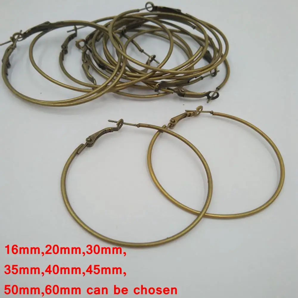 big circle hoop earring findings antique bronze earring hooks wires for