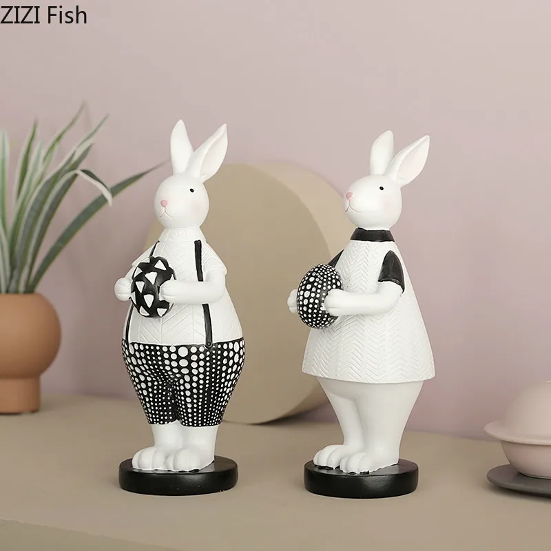 

Rabbit Shape Resin Small Ornaments Home Desktop Decorations Girl Birthday Present Girl Room Decoration Ornaments