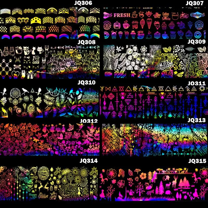 Голографическая фольга на ногти 100*4 см геометрические рождественские наклейки с