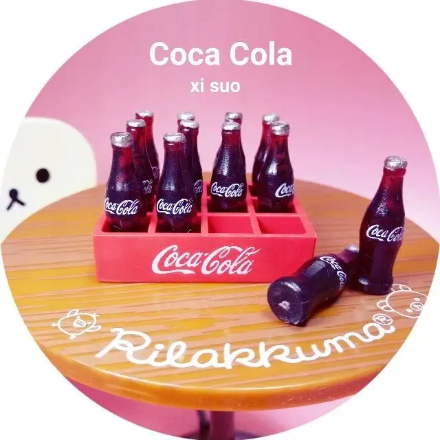 12pcs/dozen Mini coke Soda Model Dollhouse Miniature Drink Play food Doll House blyth BJD 1/6 Doll Toy kitchen food for barbie