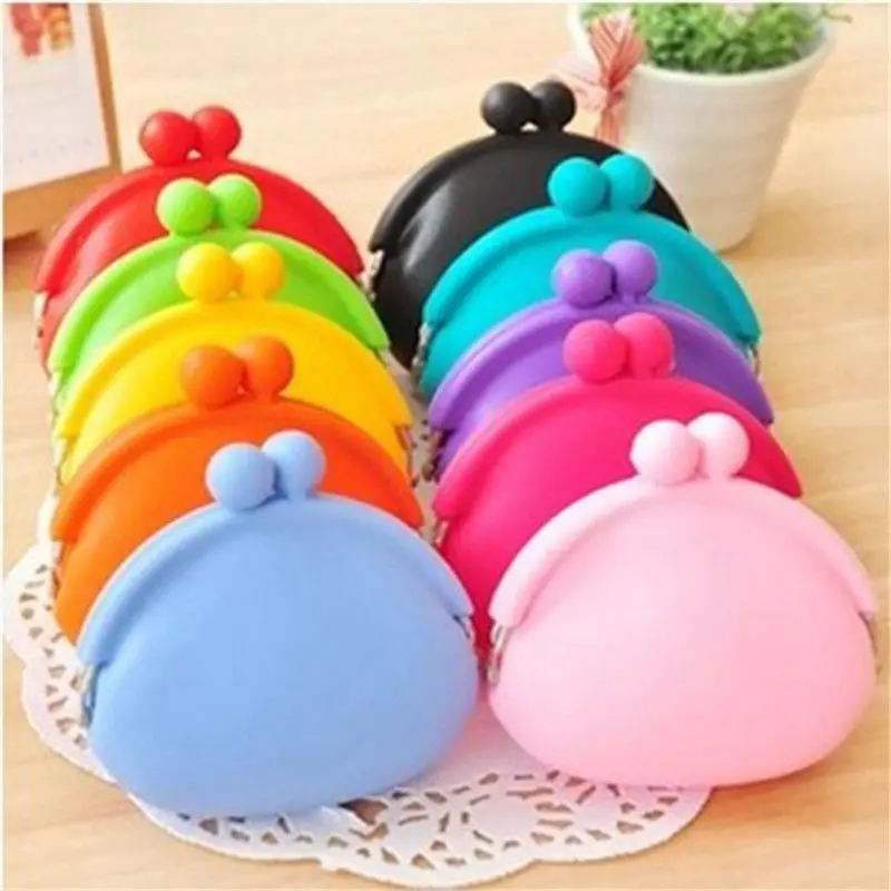 Silicone Round Coin Purse font b Wallet b font ID Card Rubber font b Key b