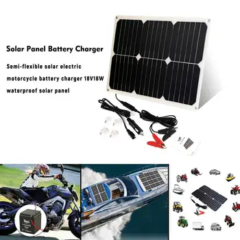 

2019 Solar Battery Charger Maintaner 18W Car Boat Power Panel Charger Maintainer For Automobile Motorcycle Tractor Boat