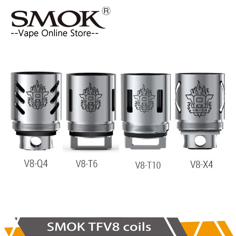 

3pcs SMOK TFV8 Coils V8-X4/V8-Q4/V8-T6/V8-T10 Core Decuple/Quadruple/Sextuple/Octuple Head for TFV8 Beast Tank Atomizer