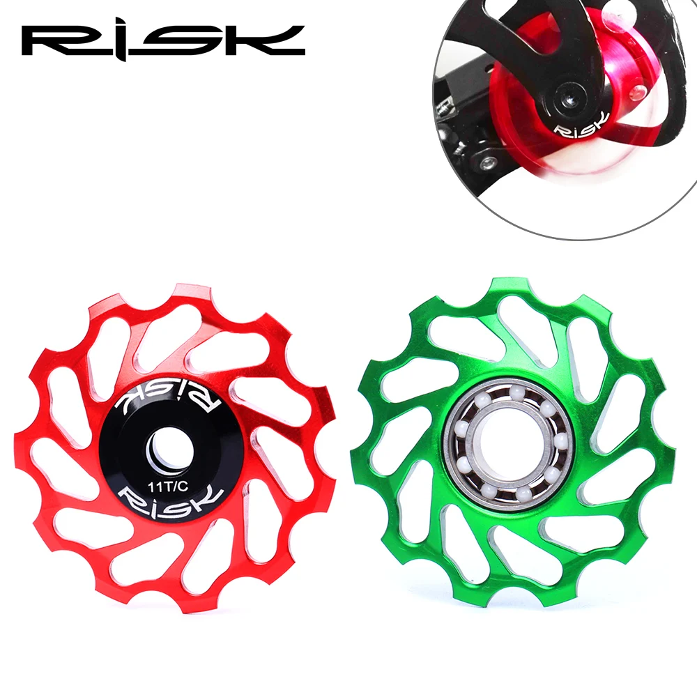 

RISK 11T MTB Bike Rear Derailleur pulleys Aluminum 7075 CNC Ceramic Bearings jockey wheels for SHIMANO and SRAM Bike Accessory