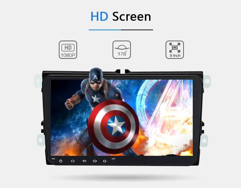 Top Funrover 2 Din Octa Core Android9.0 Car dvd gps multimedia stereo For Volkswagen Golf Polo B6 B7 Jett Radio navi DSP 4G 64G LTE 7