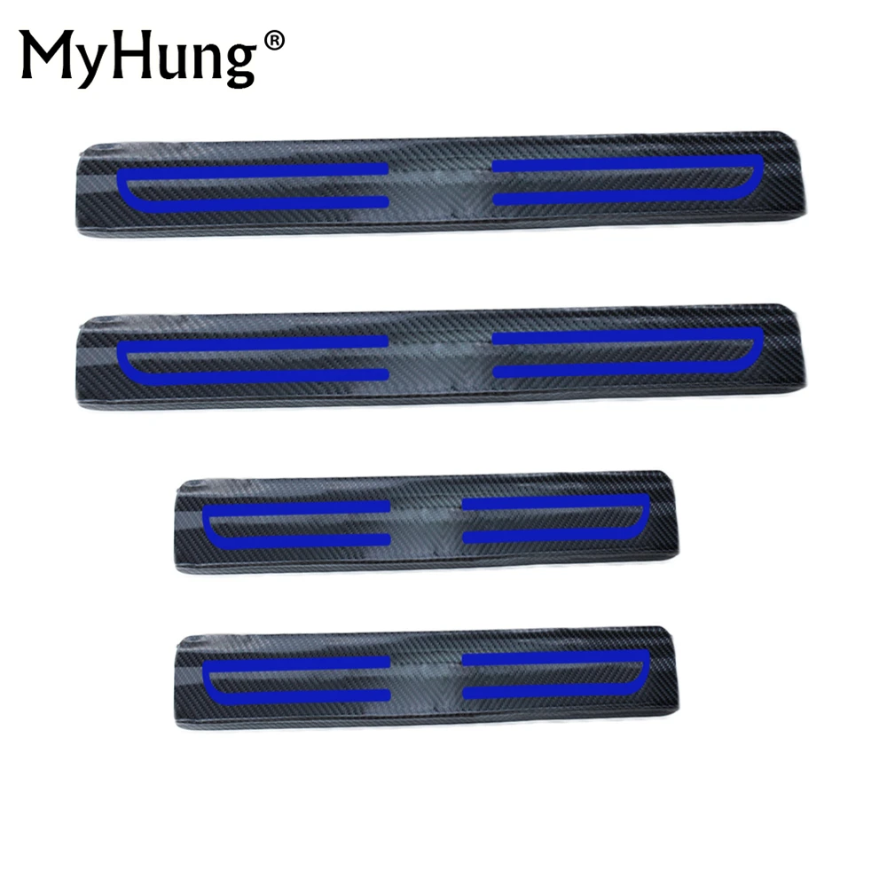 

4D Carbon Fiber Reflective Car Door Sill Stickers For SKODA Fabia Octavia Rapid spaceback Superb Yeti Superb Car-Styling 4Pcs