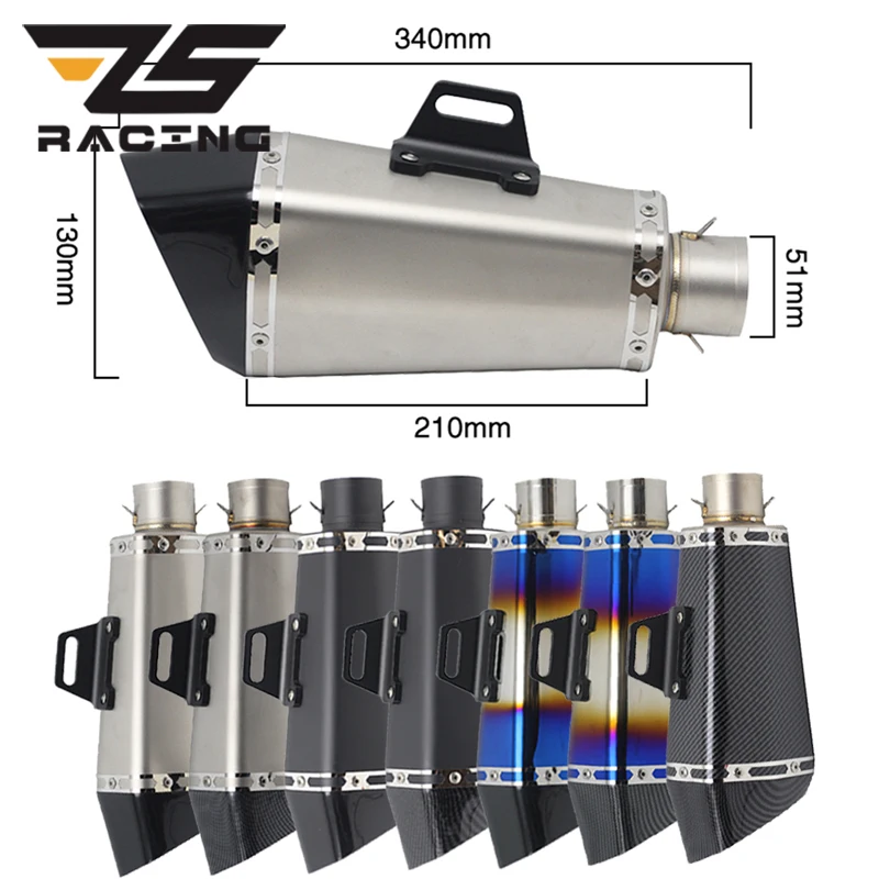

ZS Racing 51mm Modified Motorcycle AK Exhaust Muffler Escape For Kawasaki Z750 Ninjia300 for Yamaha TMAX 530 YZF ATV