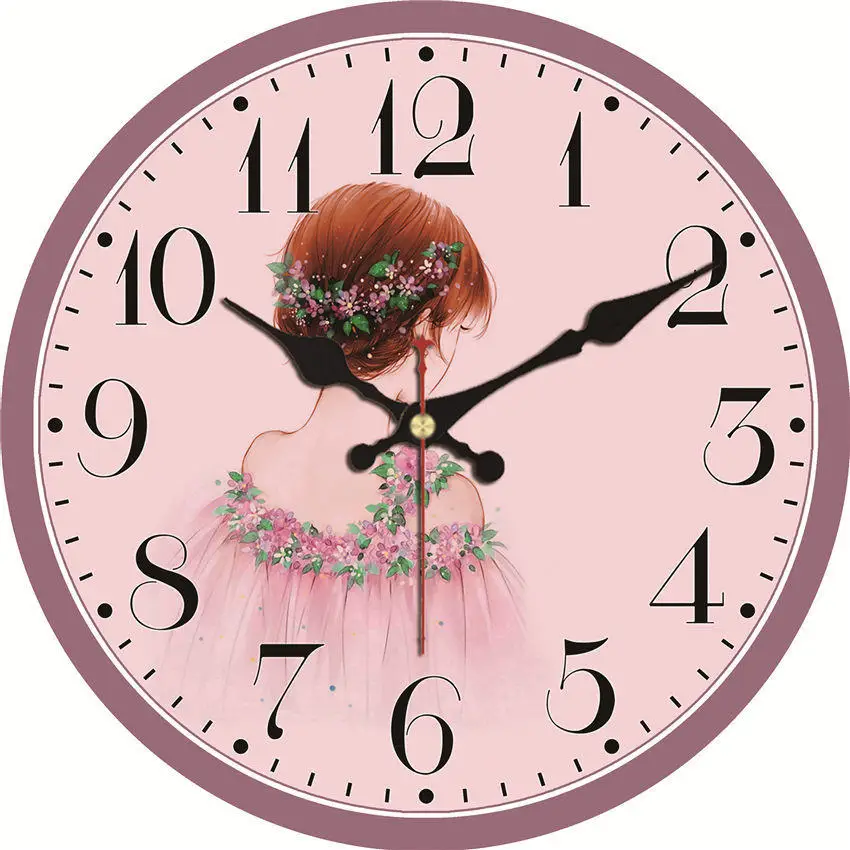 WONZOM Beer Wine Glass Silent Wall Art Large Wall Clock, Wall Watch For Home Decor Study, No Ticking Sound, Creative Decoration - Color: WomanWallClock25