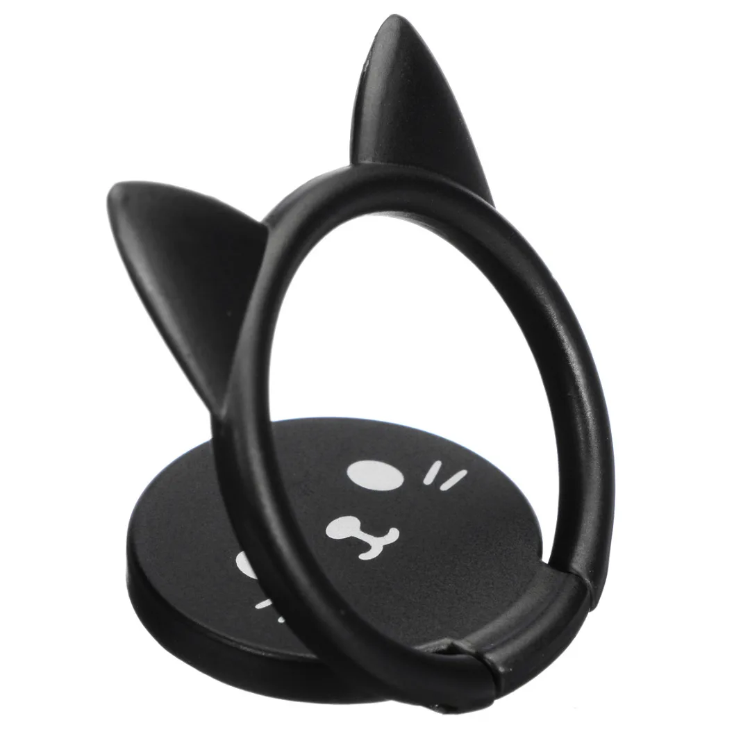 360 Degree Rotating Cute Cartoon Cat Finger Grip Ring Stand Holder for Mobile Cell Phone Finger Ring Smartphone Stand Holder