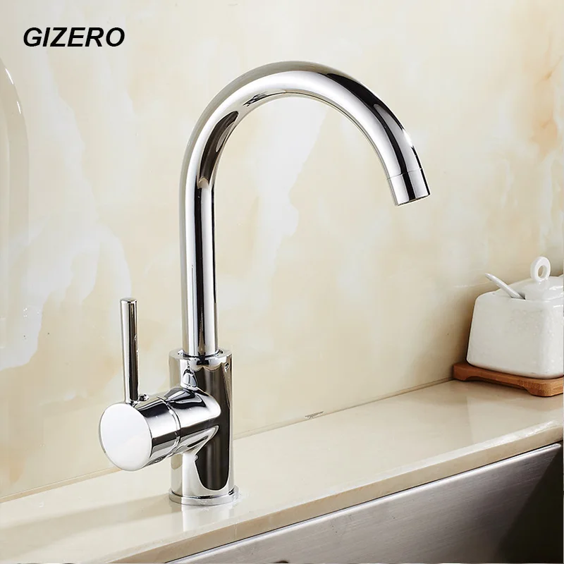 Billige Großhandel Bad Becken Waschbecken Mischbatterien 360 Swivel Auslauf Heiße Und Kalte Wasser Wasserhahn Chrom Poliert Küche Waschbecken Mixer ZR649
