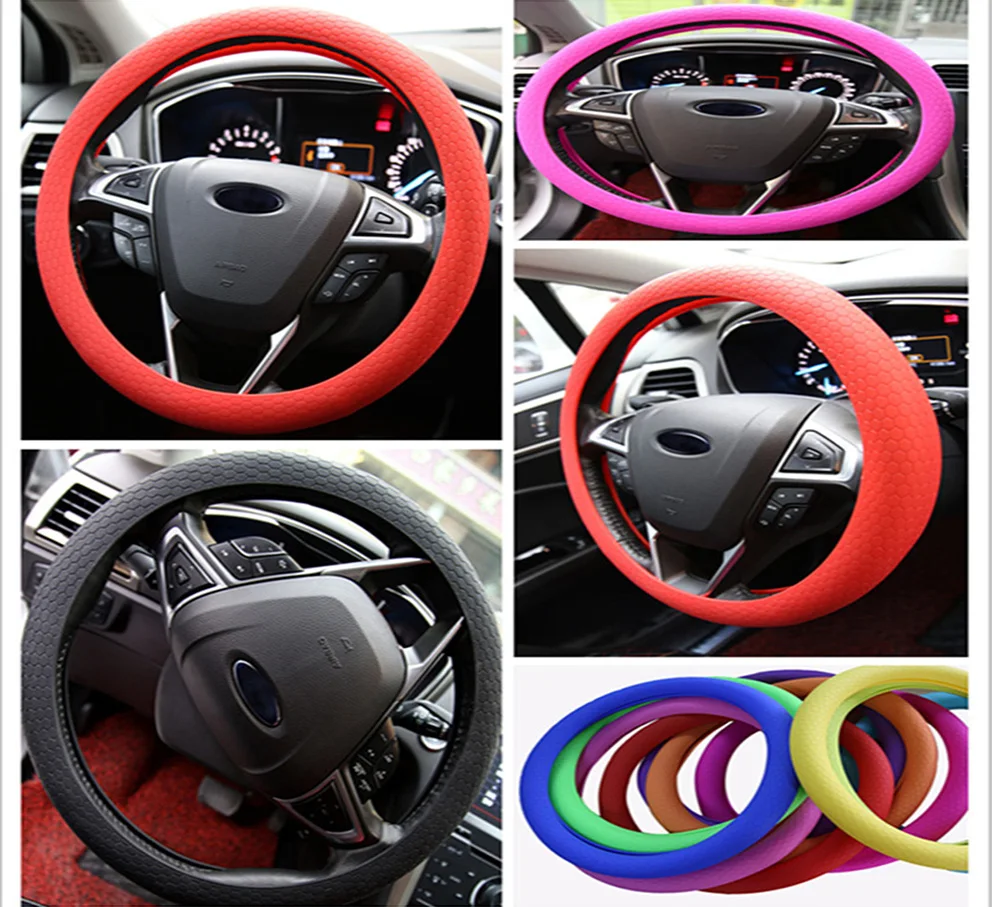 New Personalise Stretch Silicone Car Steering Wheel Cover Universal